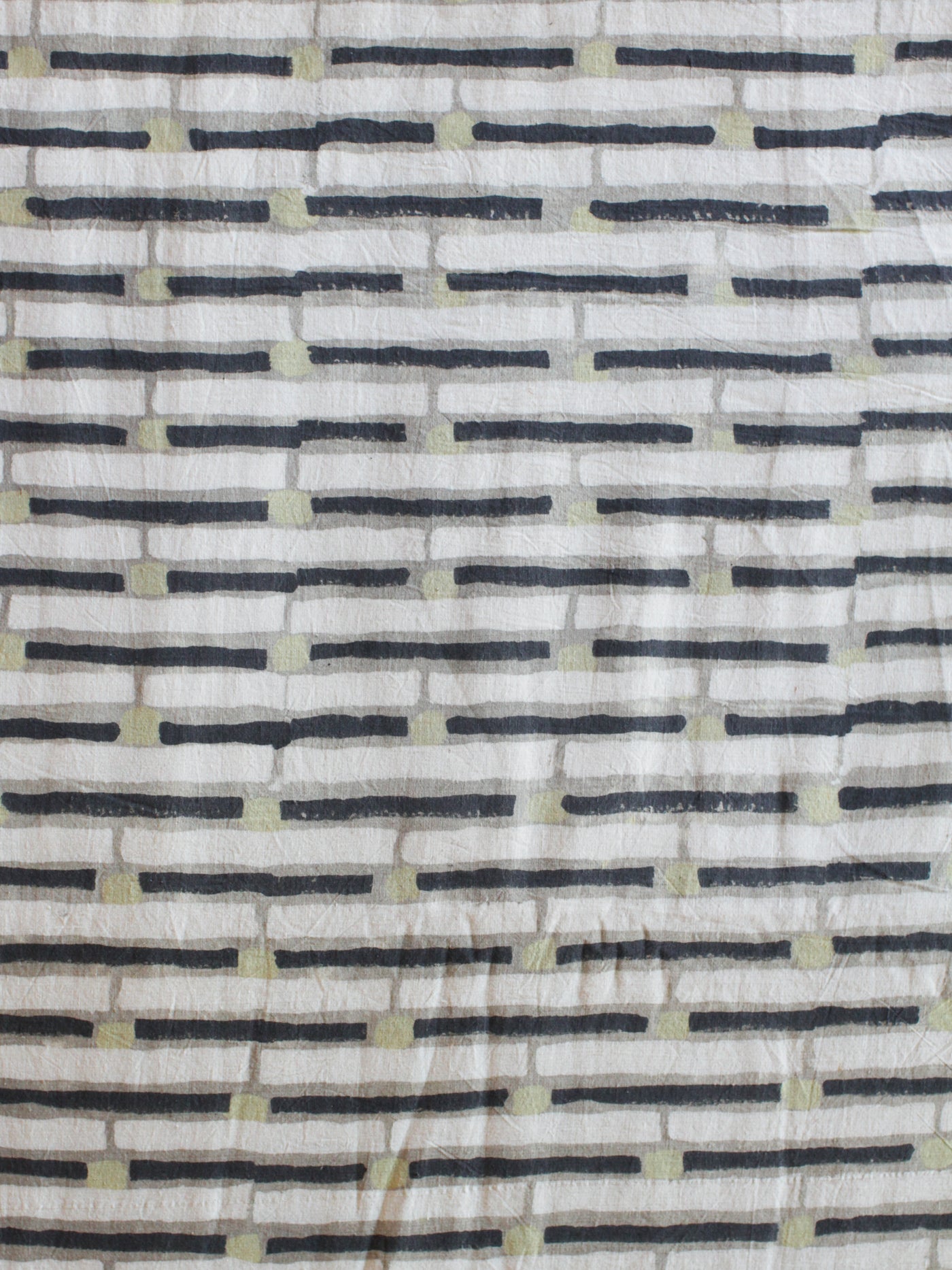 Blockprint Natural Dye Fabric #003 - Ash Stripes