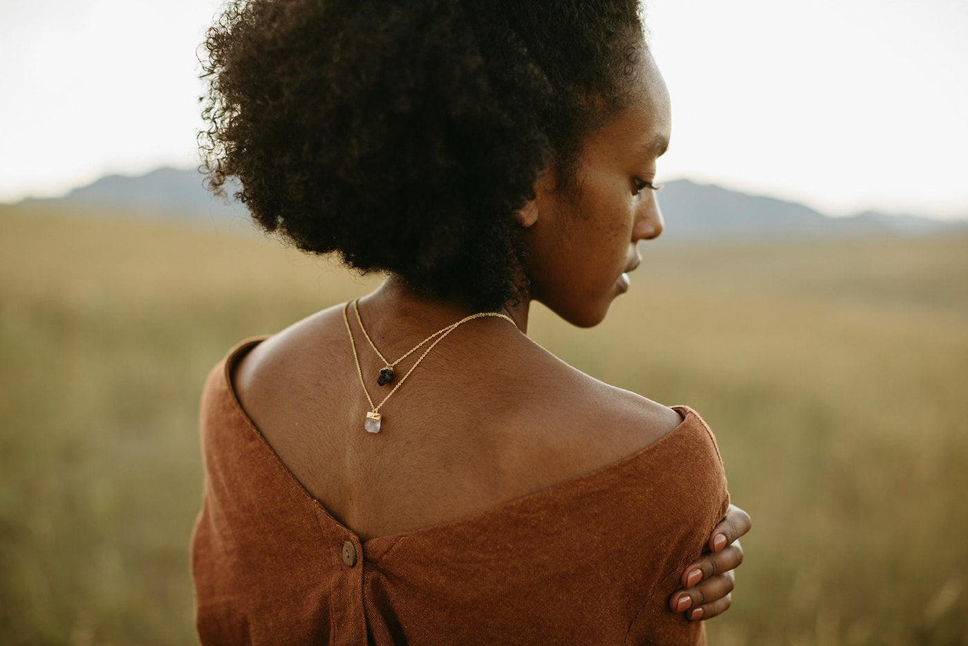 Raw Gemstone Necklace - Four Colors