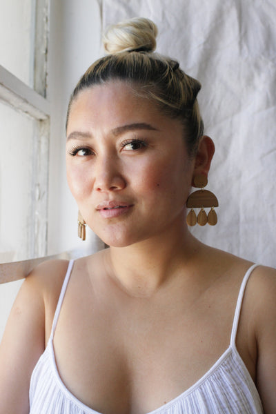 Droplets Wood Earrings