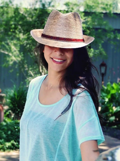 Fedora Tan Handwoven Palm Hat