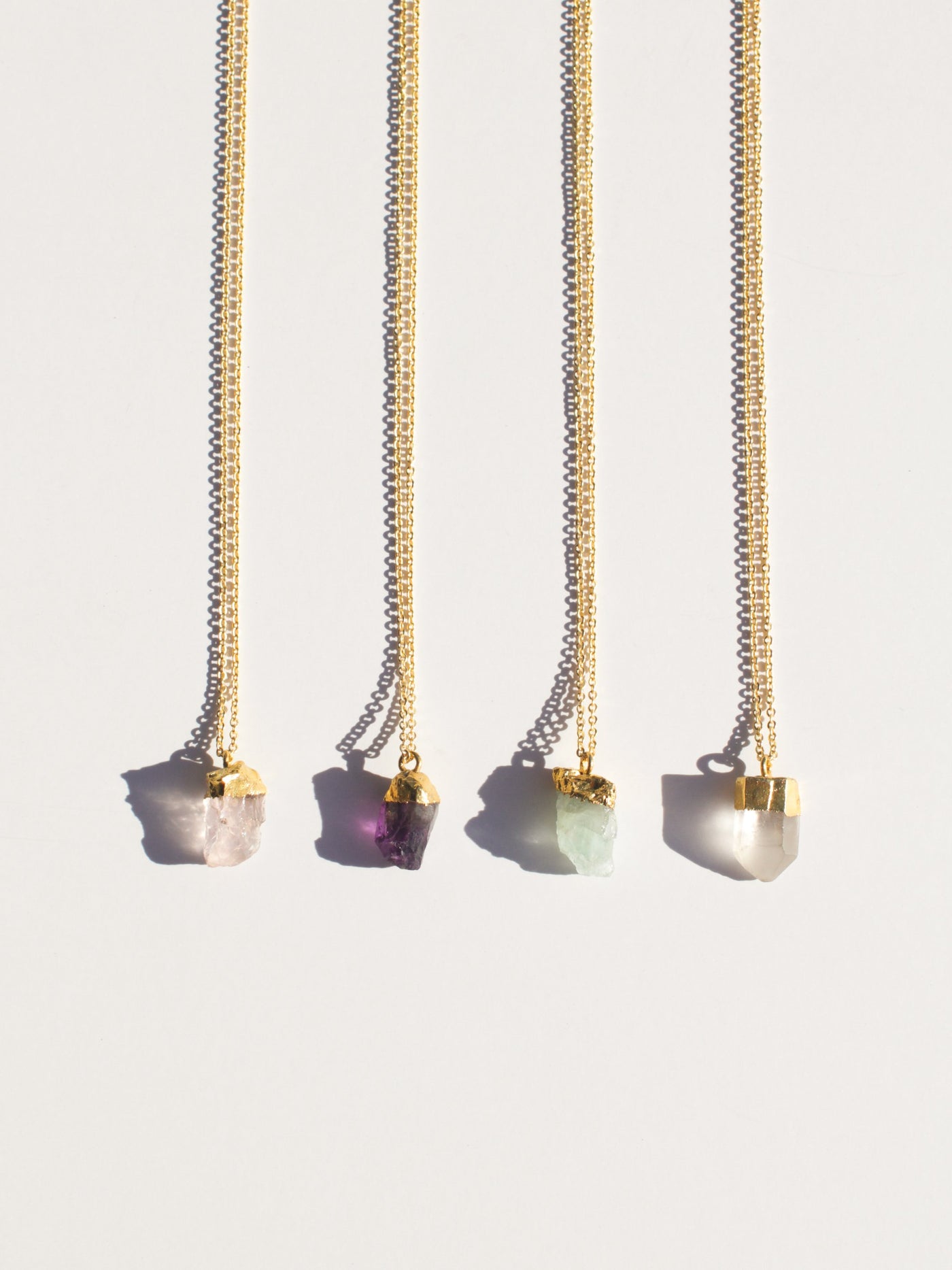 Raw Gemstone Necklace - Four Colors