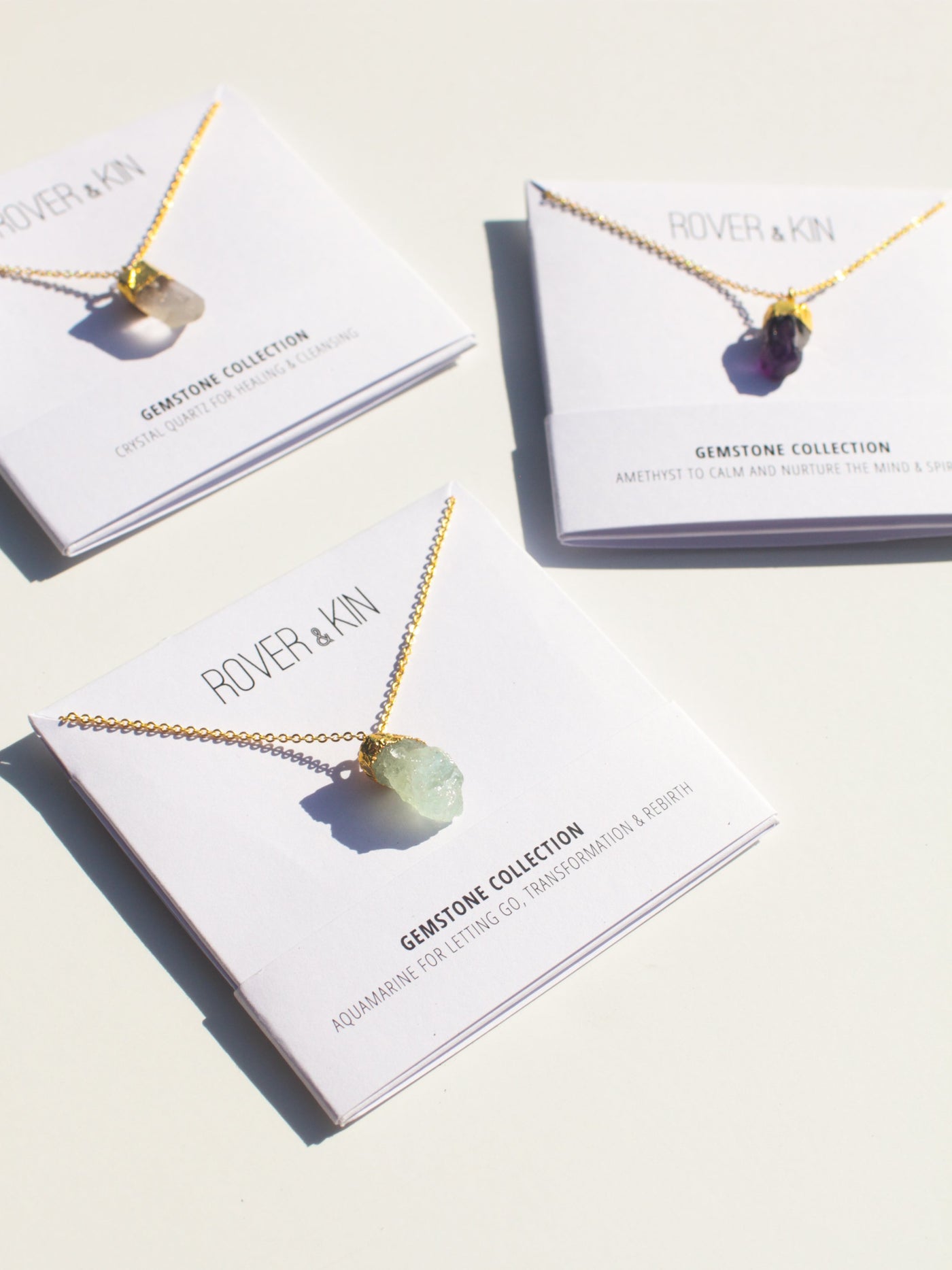 Raw Gemstone Necklace - Four Colors