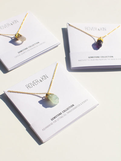 Raw Gemstone Necklace - Four Colors