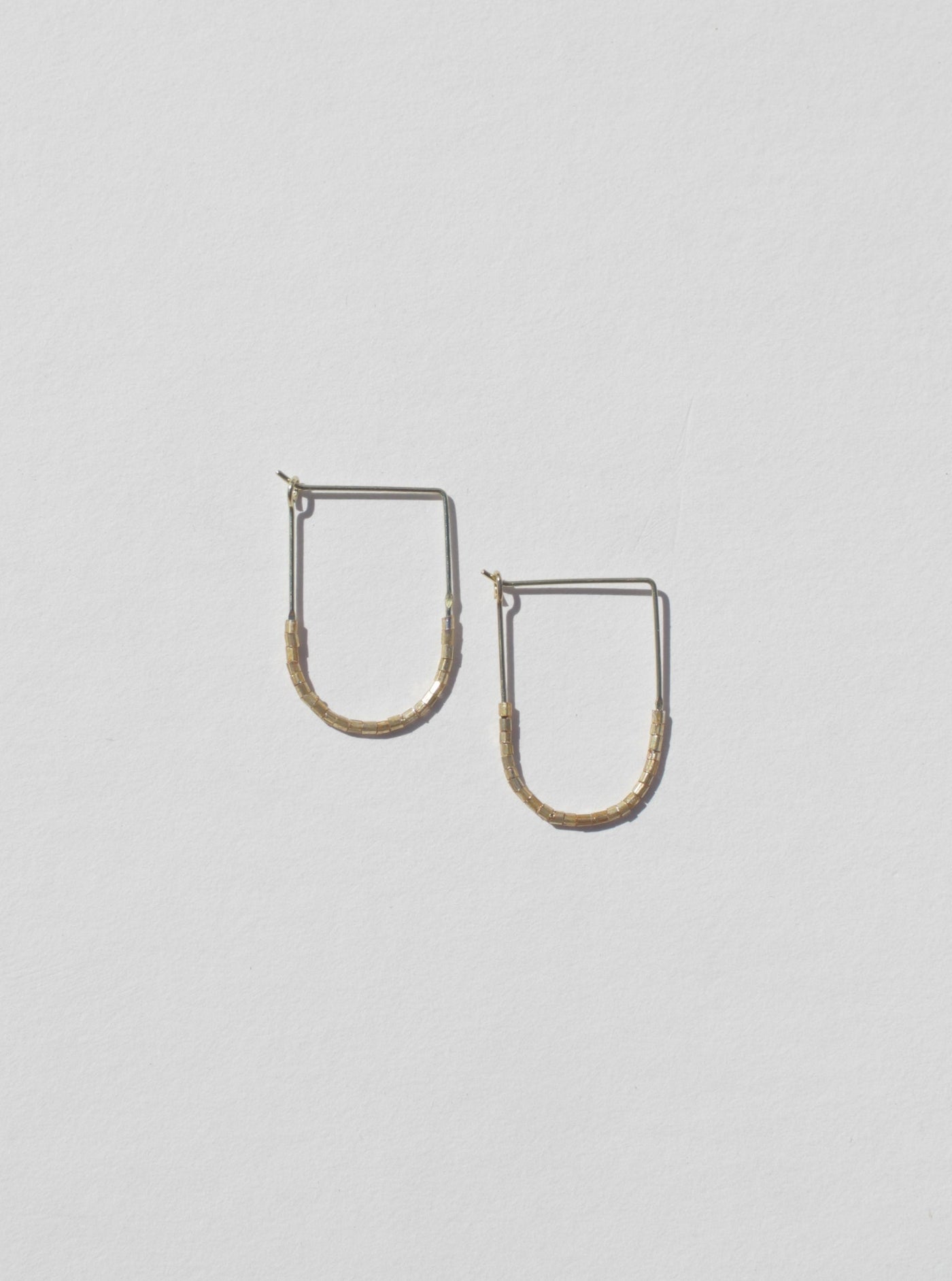 Gold Beaded Drape Earrings - Two Sizes