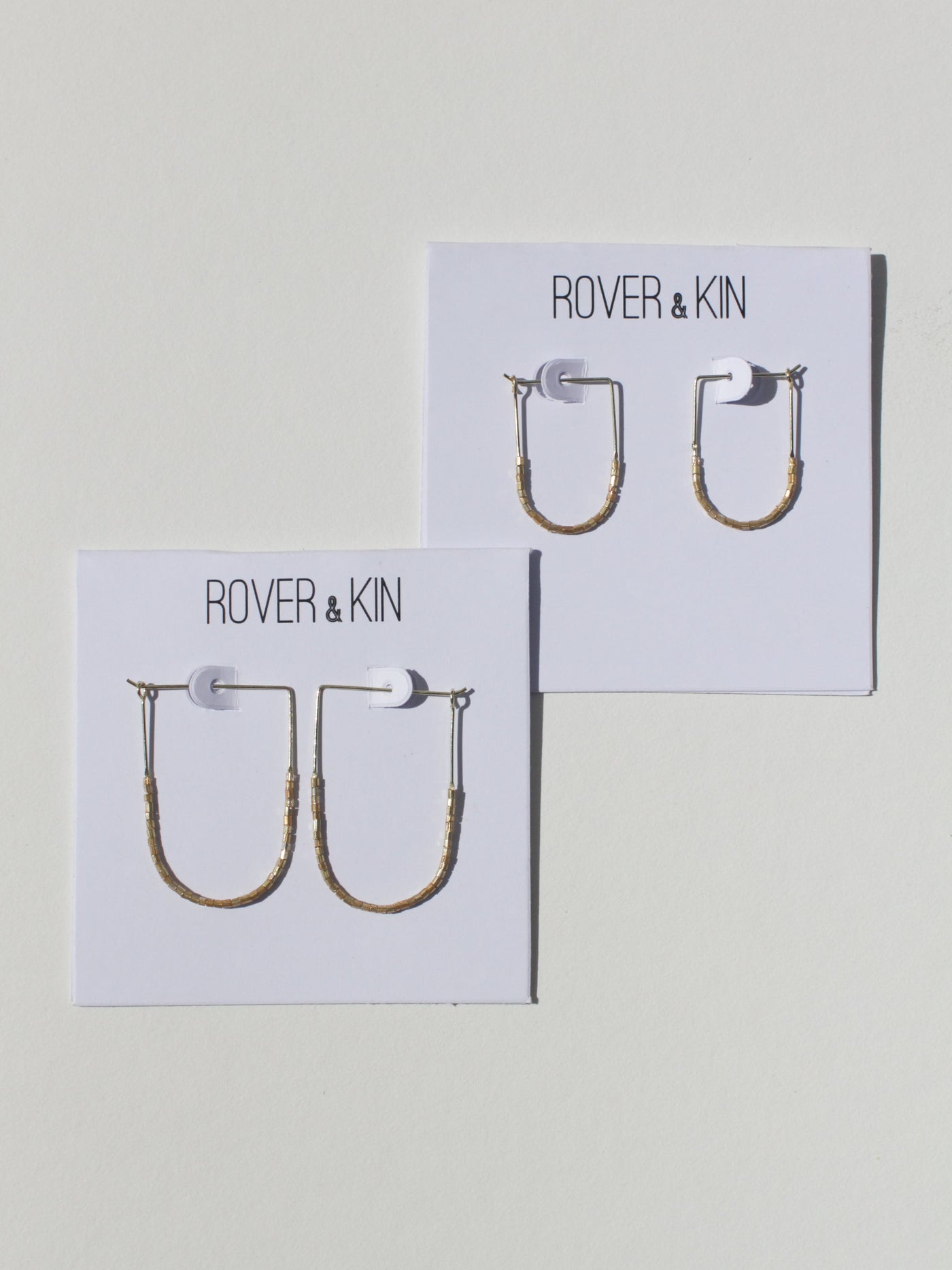 Gold Beaded Drape Earrings - Two Sizes