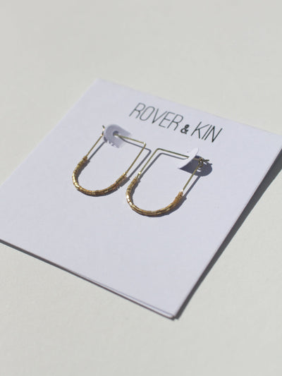 Gold Beaded Drape Earrings - Two Sizes