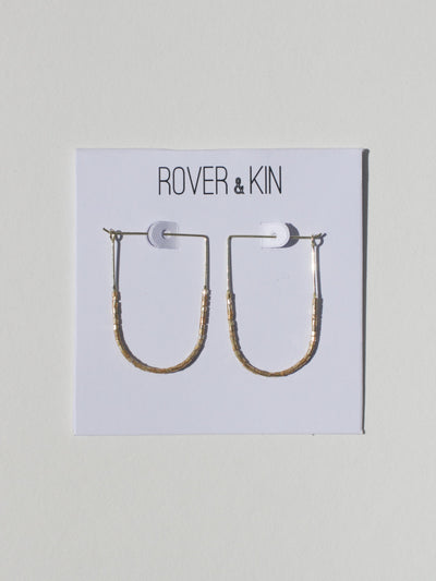 Gold Beaded Drape Earrings - Two Sizes
