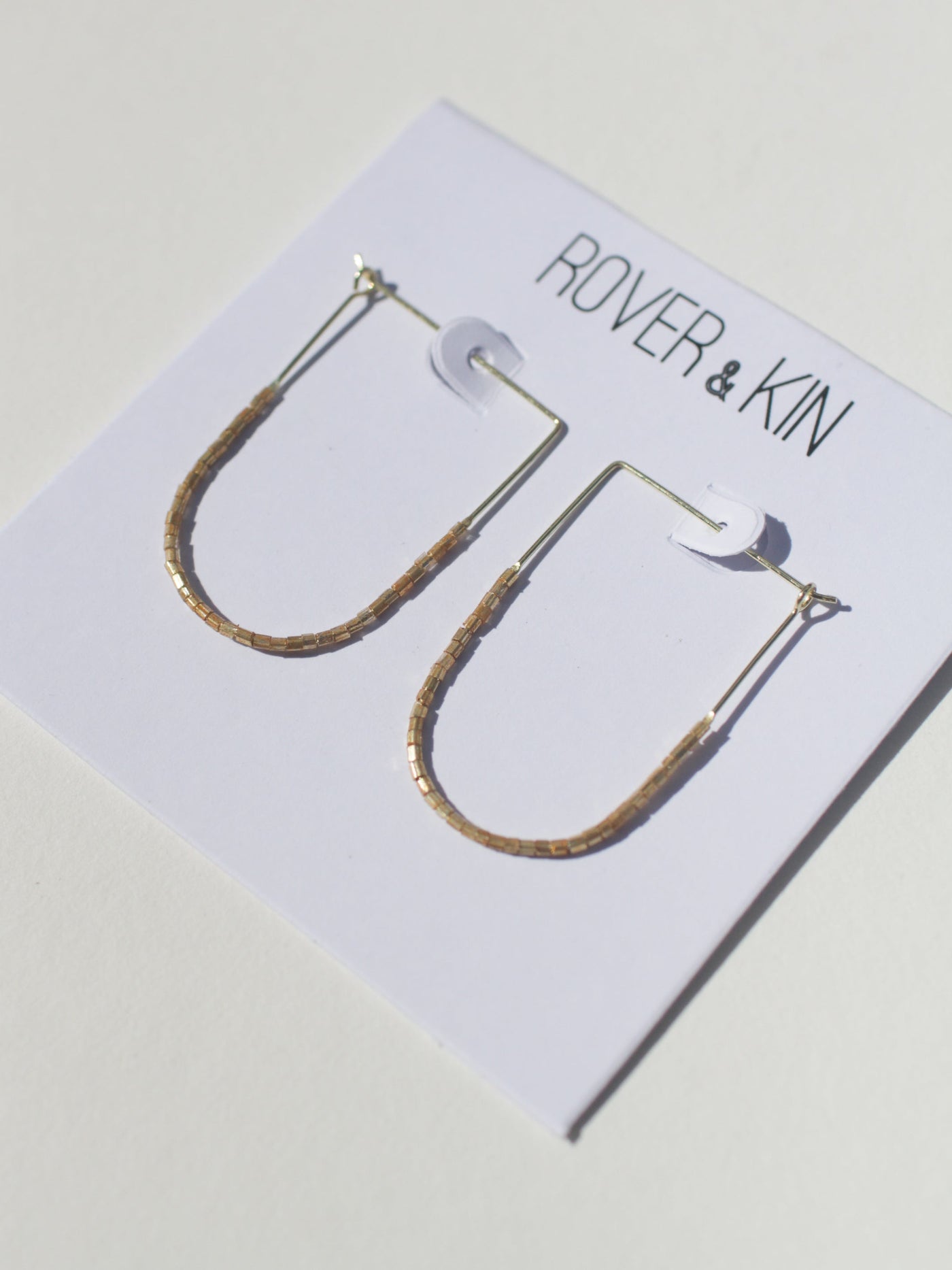 Gold Beaded Drape Earrings - Two Sizes