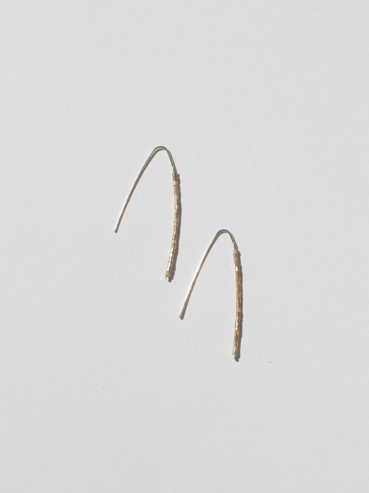 Gold Beaded Threader Earrings