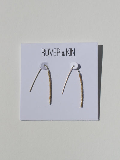 Gold Beaded Threader Earrings