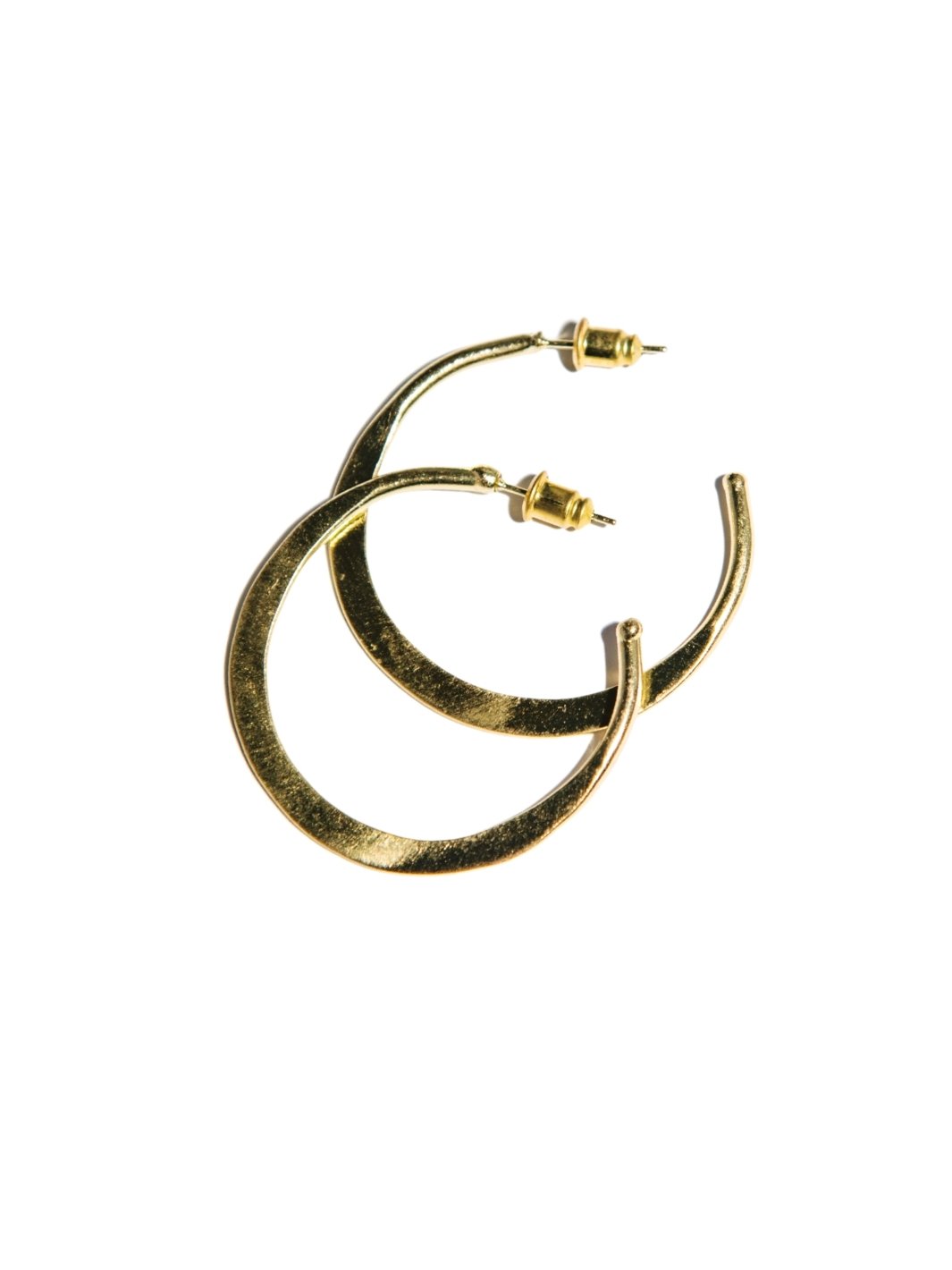brass hoop earrings in gold