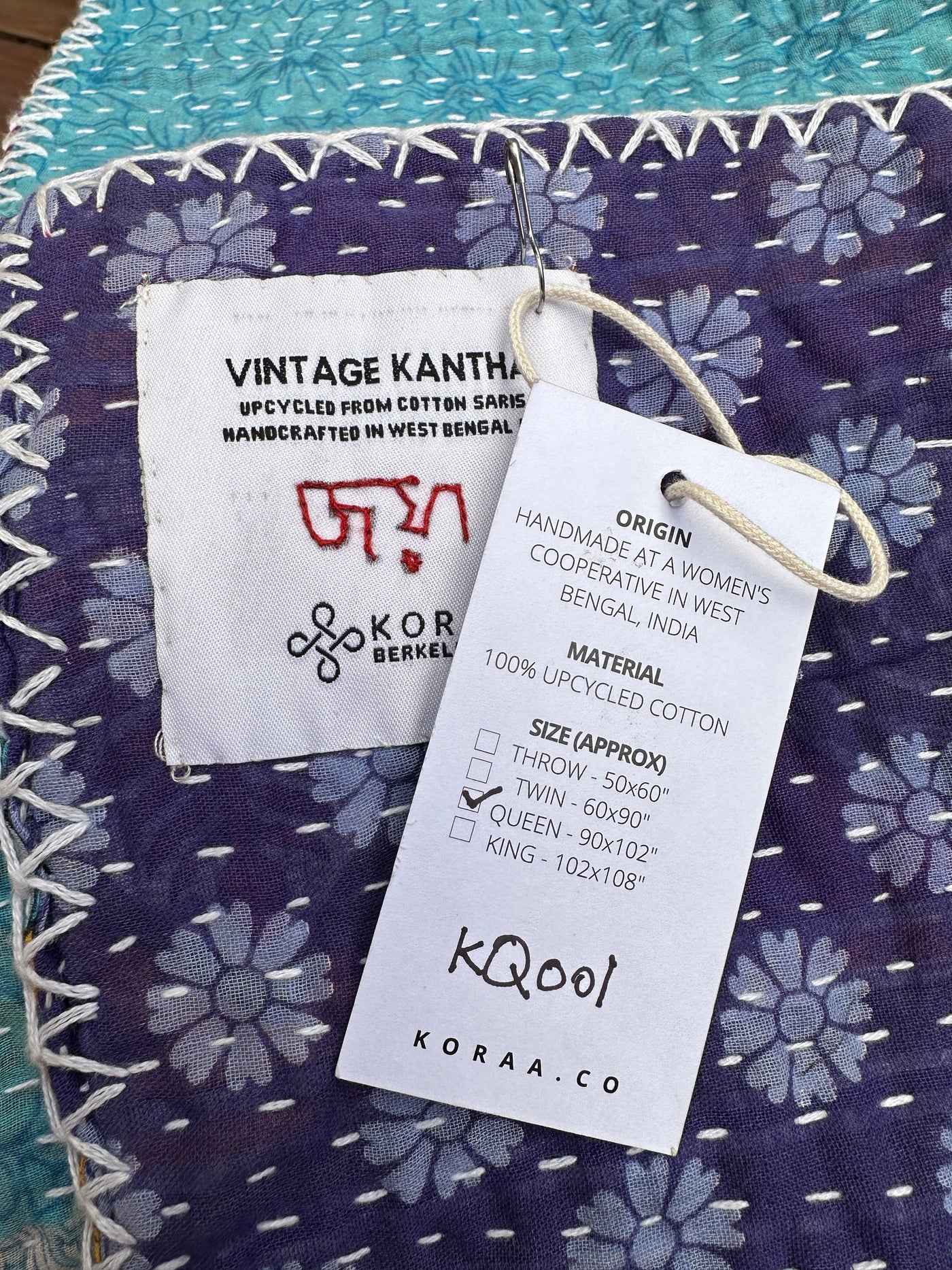 Vintage Kantha Quilt - Queen Size #KQ001