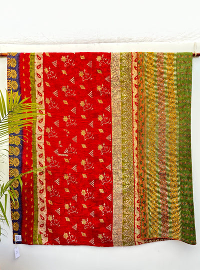 Vintage Kantha Quilt - Queen Size #KQ002