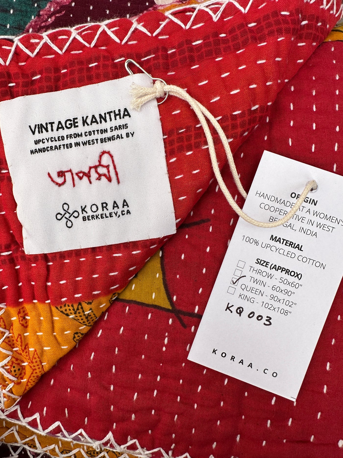 Vintage Kantha Quilt - Queen Size #KQ003
