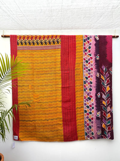 Vintage Kantha Quilt - Queen Size #KQ003