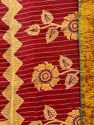 Vintage Kantha Quilt - Queen Size #KQ004