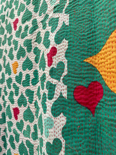 Vintage Kantha Quilt - Twin Size #KS001