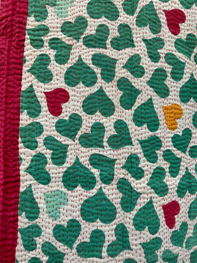 Vintage Kantha Quilt - Twin Size #KS001