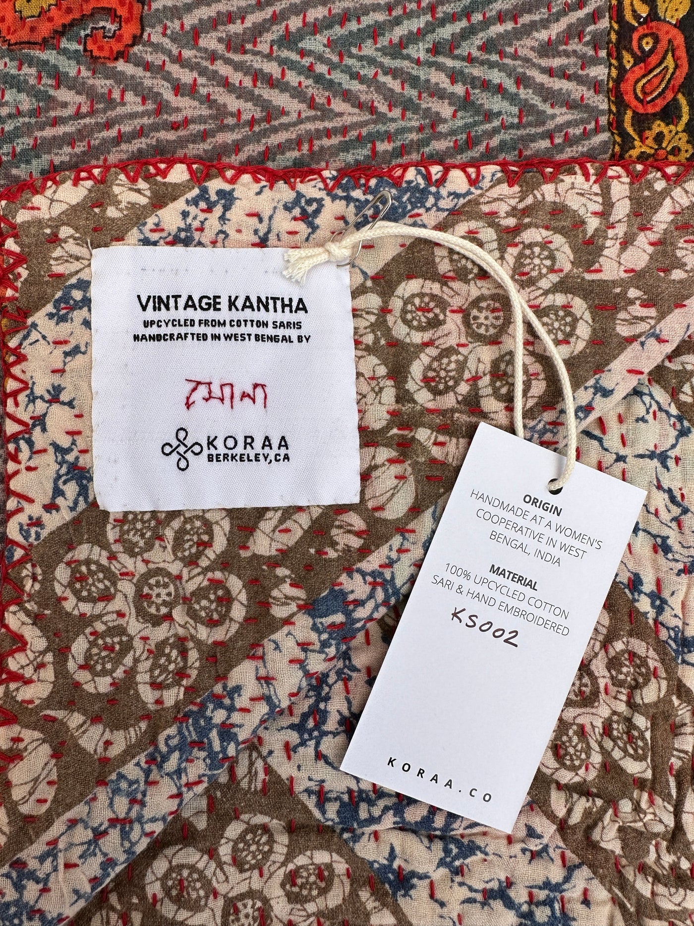 Vintage Kantha Quilt - Twin Size #KS002