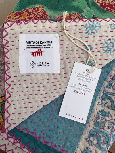 Vintage Kantha Quilt - Twin Size #KS003