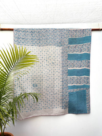 Vintage Kantha Quilt - Twin Size #KS003