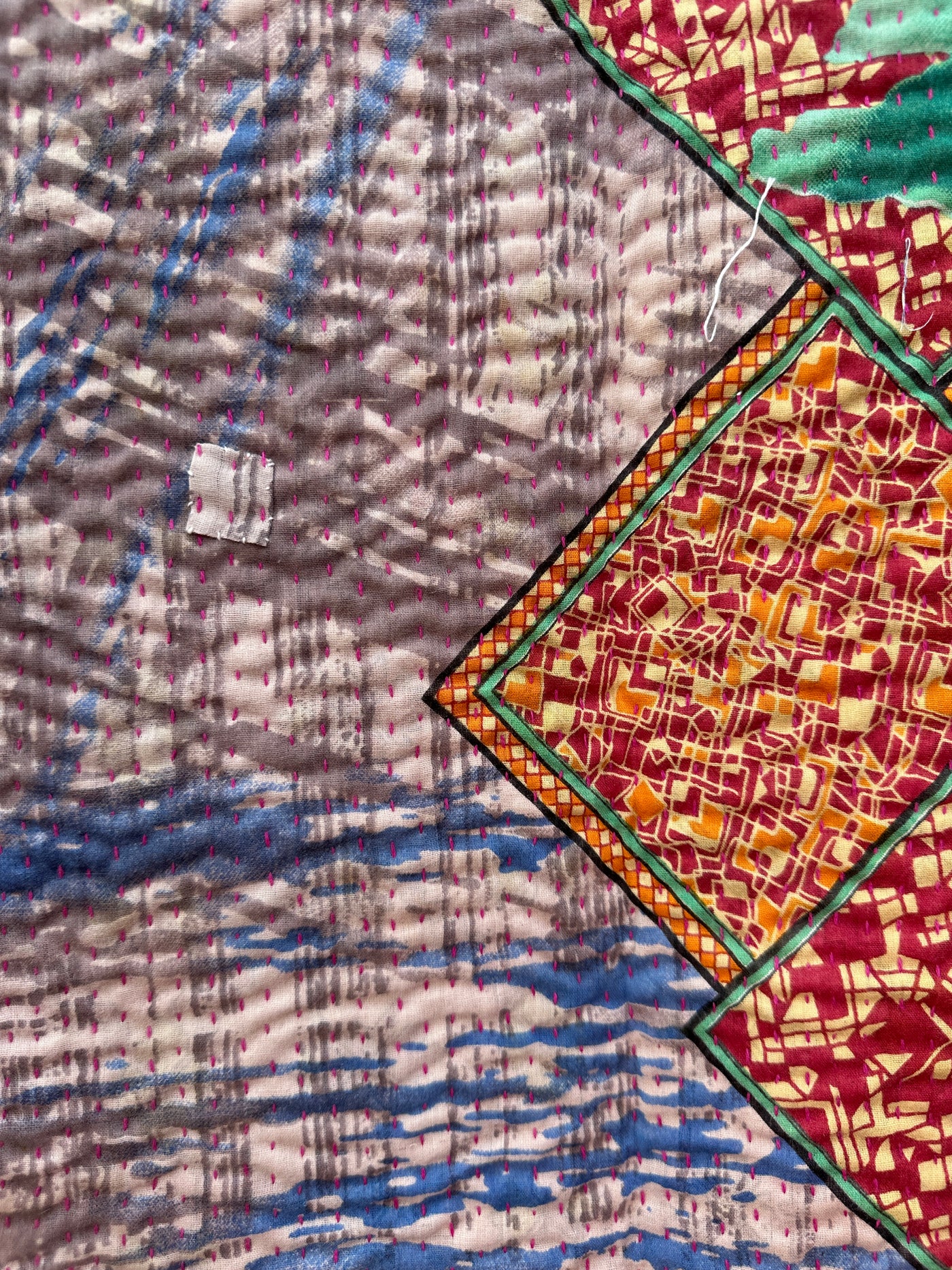 Vintage Kantha Quilt - Twin Size #KS003