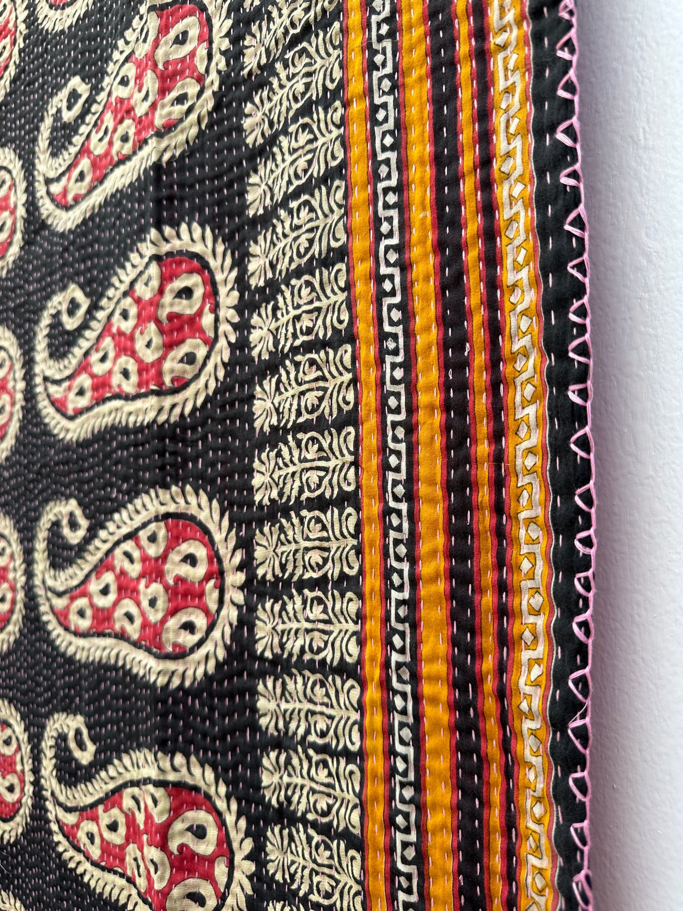 Vintage Kantha Quilt - Twin Size #KS004