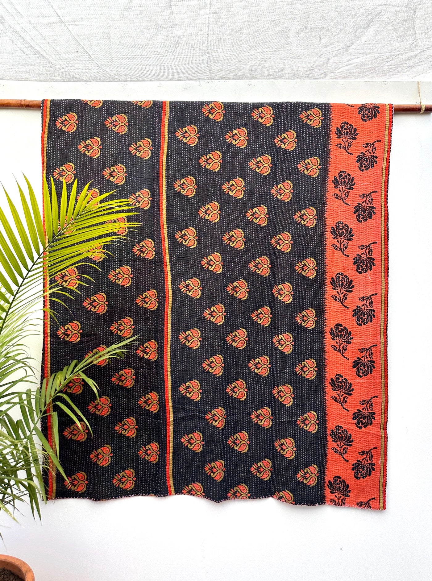 Vintage Kantha Quilt - Twin Size #KS004