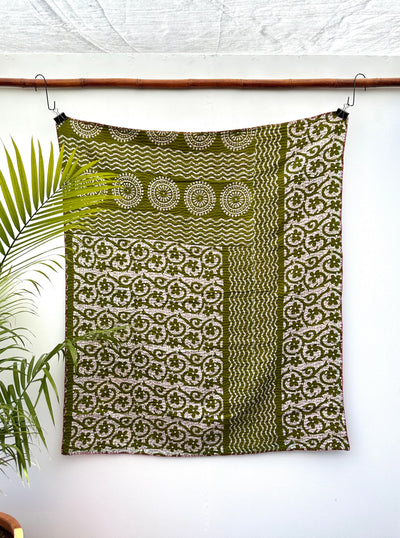 Vintage Kantha Quilt - Throw Size #KT003