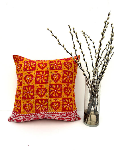 Surprise 18x18" Vintage Kantha Cushion Cover (Assorted Pattern)