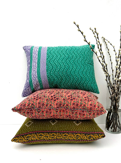 Surprise 12x16" Vintage Kantha Cushion Cover (Assorted Pattern)