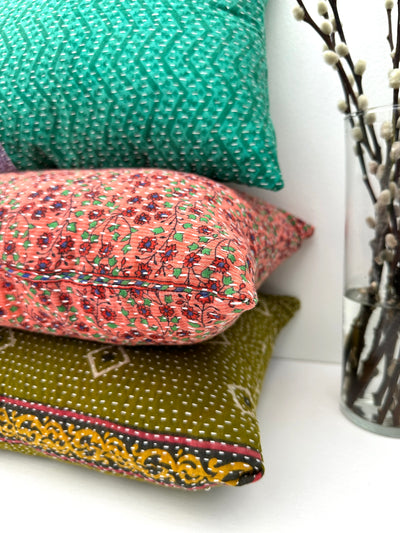 Surprise 12x16" Vintage Kantha Cushion Cover (Assorted Pattern)