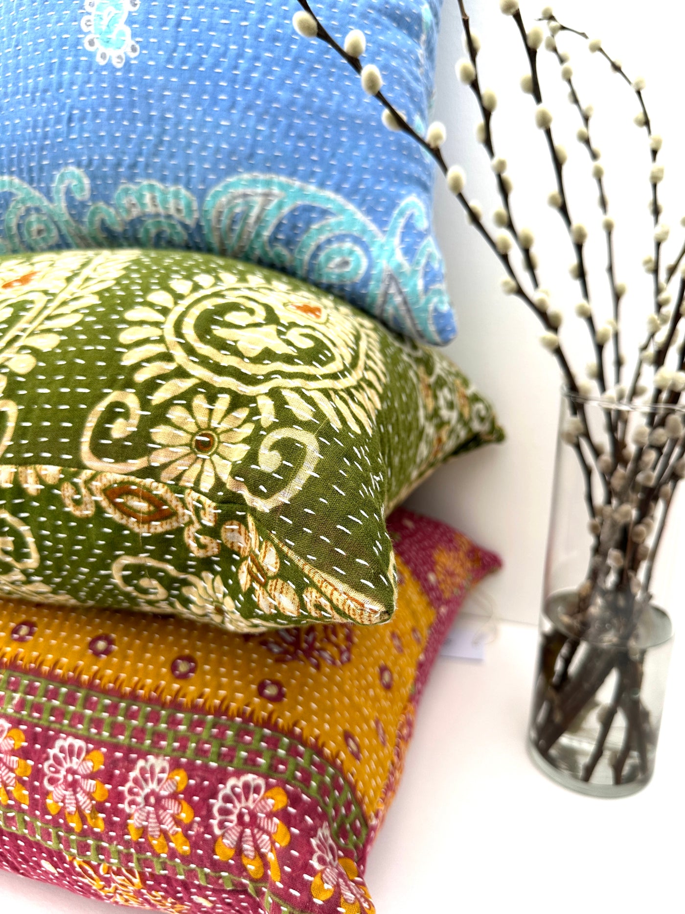 Surprise 18x18" Vintage Kantha Cushion Cover (Assorted Pattern)