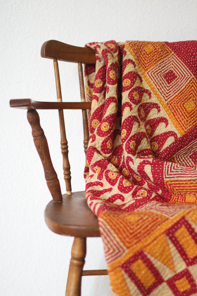 Surprise Vintage Kantha Quilt - Throw Size (Assorted Pattern)