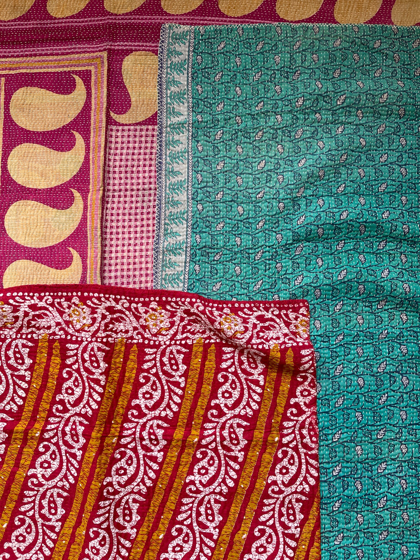 Surprise Vintage Kantha Quilt - Twin Size (Assorted Pattern)