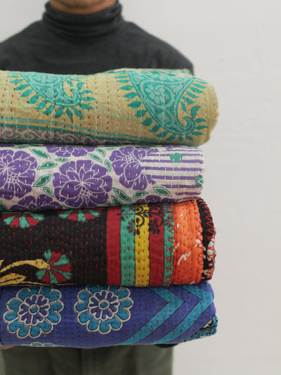 Surprise Vintage Kantha Quilt - Queen Size (Assorted Pattern)