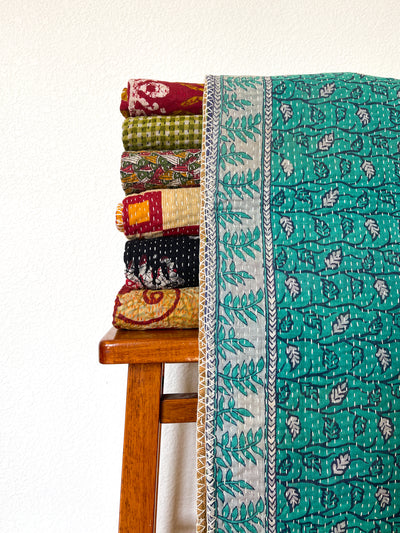 Surprise Vintage Kantha Quilt - Throw Size (Assorted Pattern)