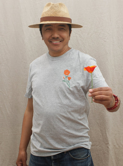 Berkeley California Poppy Tee - Gray Unisex