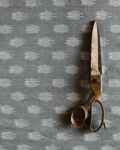 Handloom Ikat Fabric #008 - Glacier Gray