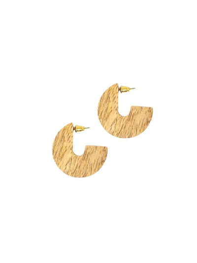 Wood Disc Earrings - Mango Wood