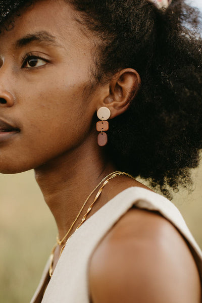 Ombré Clay Earrings - Four Colors