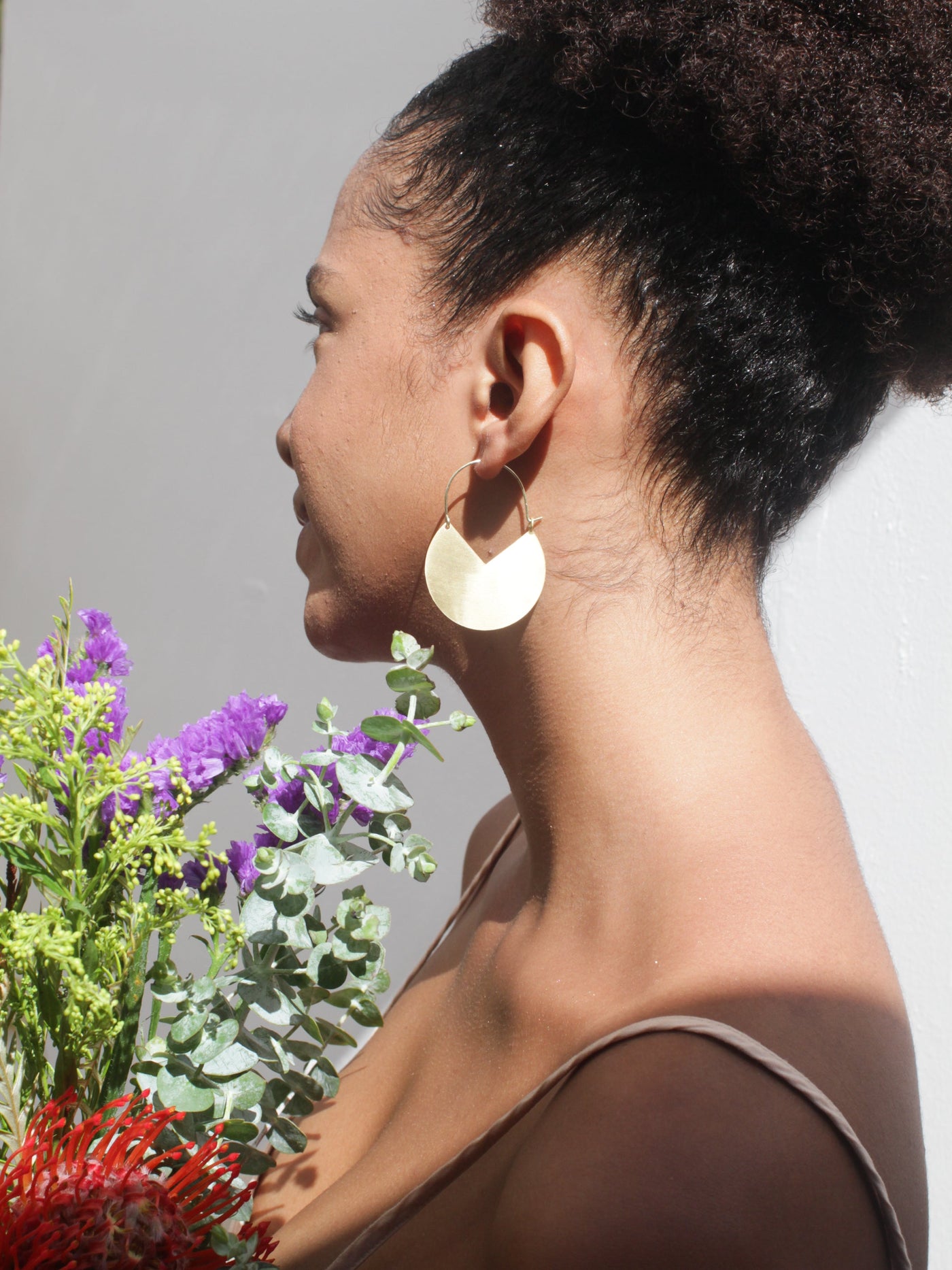 Matte Gold Pacman Earrings