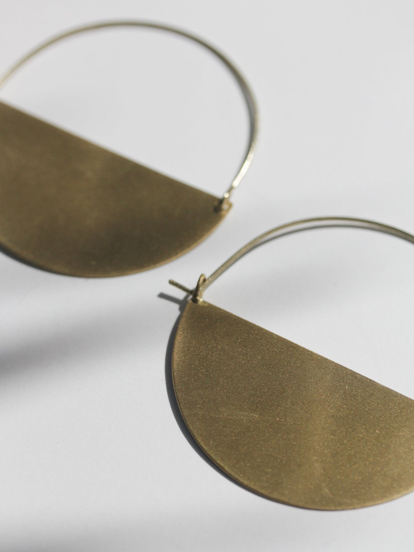 Matte Gold Half Moon Earrings