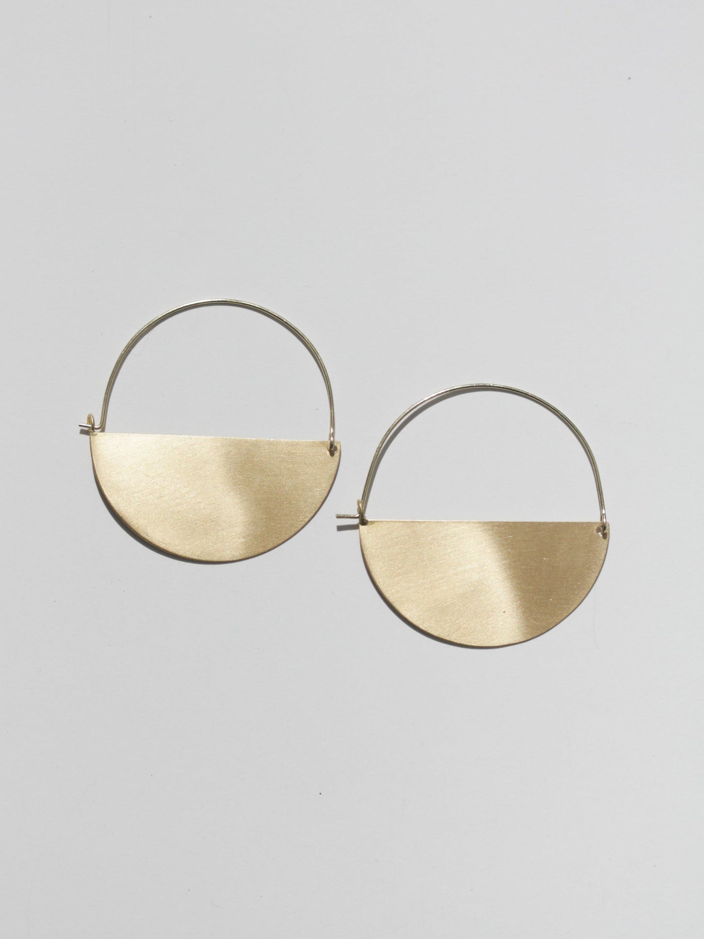 Matte Gold Half Moon Earrings