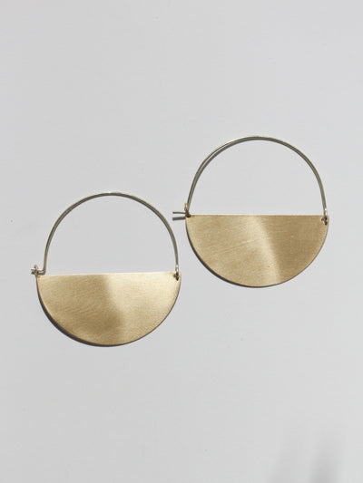 Matte Gold Half Moon Earrings