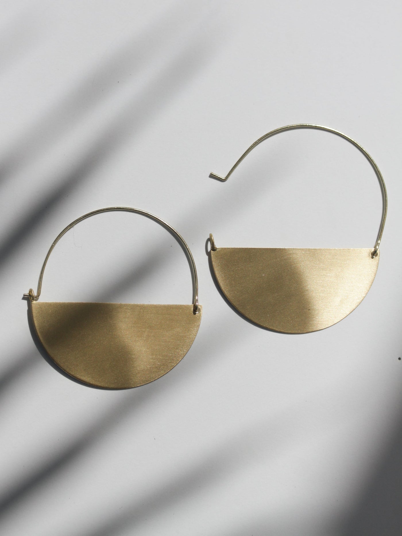 Matte Gold Half Moon Earrings