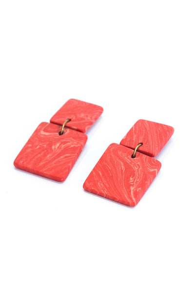 Square Marble Earrings