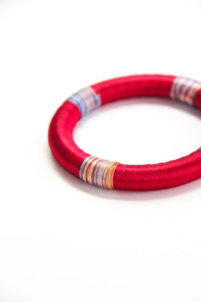 Threaded Bangle in Cherry