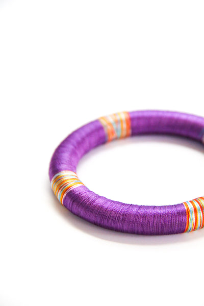 Threaded Bangle in Amethyst
