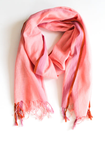 Chevron Border Scarf - Prism Pink